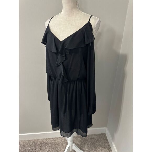 NWT Boston Proper Womens Dress 12 M Ruffle Fairy Vamp Witchy - Picture 3 of 7